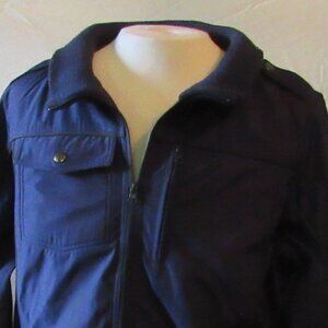 Baubax Blue Winter Bomber Jacket Size Large Excellent Condition - NO HOOD